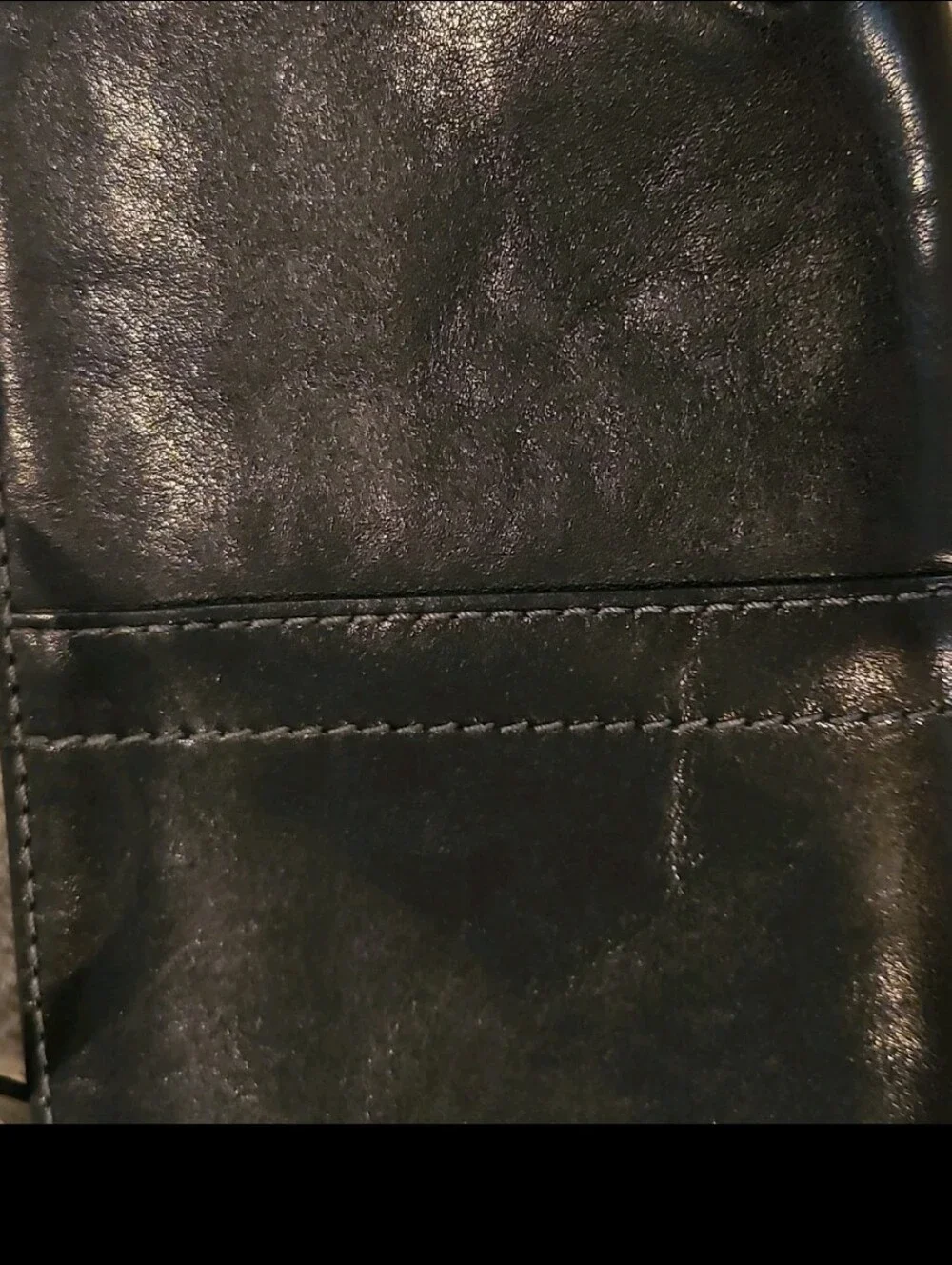 Y2K Coach Black Leather Front Zip Pouch Wristlet Clutch